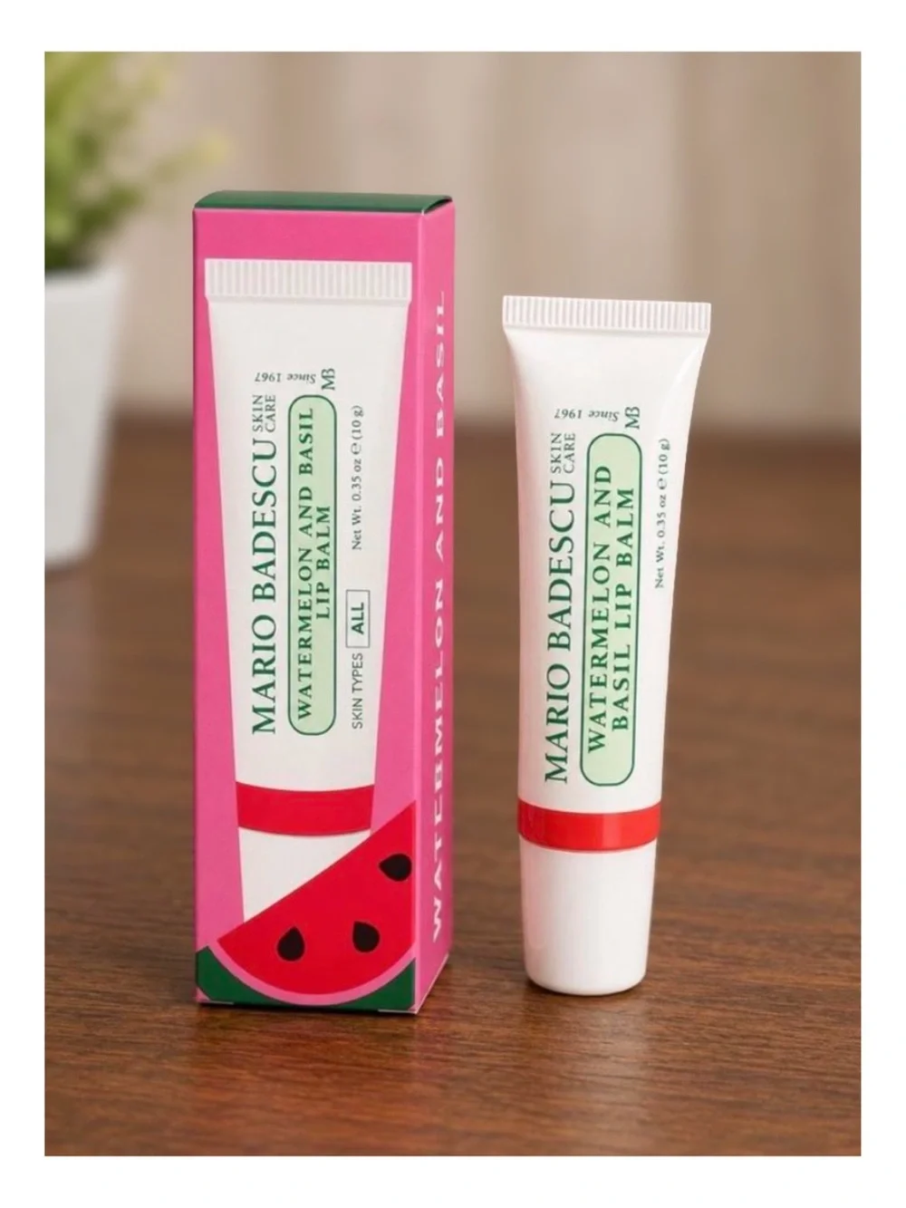 MARIO BADESCU Watermelon and Basil Lip Balm - .35 oz NIB